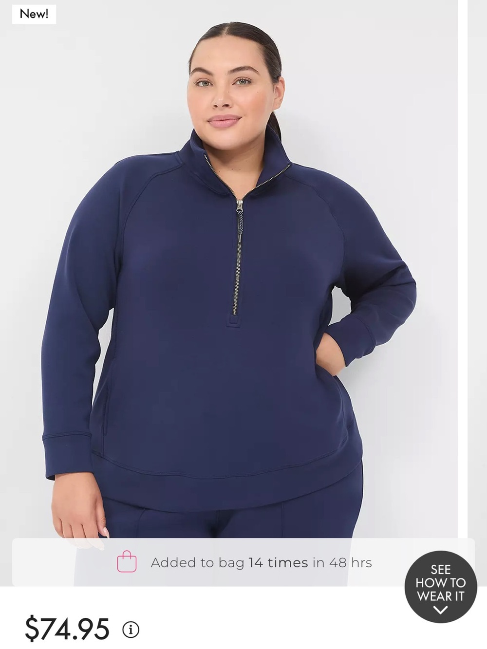 LIVI Journey Royal Blue Half-Zip Pullover Hoodie